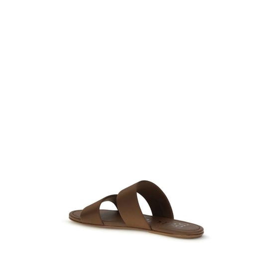 Sandalias Planas de Seda Marrón Pedro García - Image 3