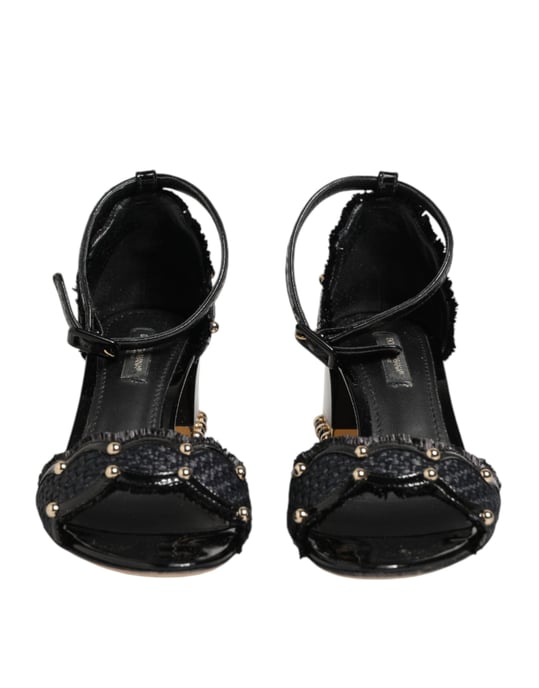 Sandalias con tacón de hebilla negra con studs Dolce & Gabbana - Image 3