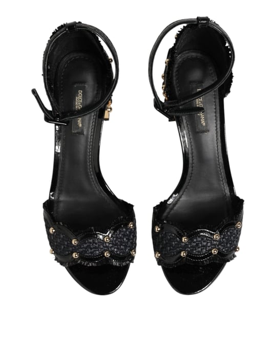 Sandalias con tacón de hebilla negra con studs Dolce & Gabbana - Image 4