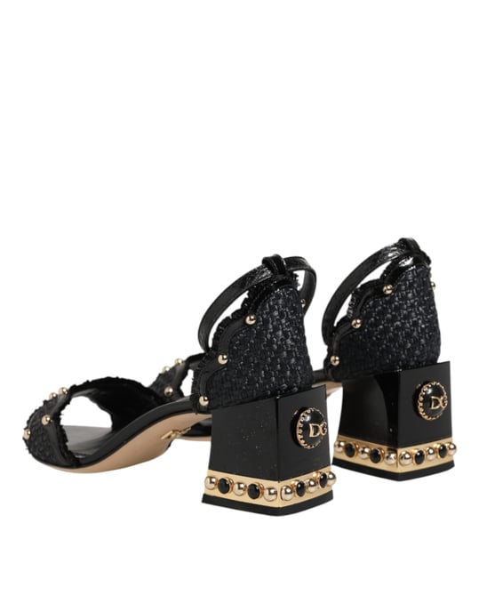 Sandalias con tacón de hebilla negra con studs Dolce & Gabbana - Image 6
