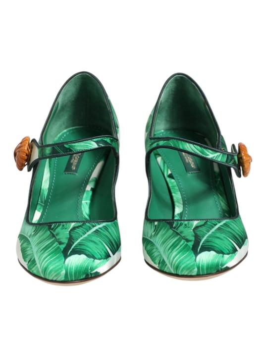 Sandalias Mary Janes de seda verde de Dolce & Gabbana - Image 3