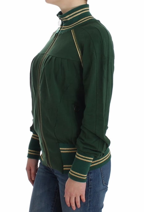 Chaqueta Suéter Sudadera con Cremallera Simulada Verde John Galliano - Image 3