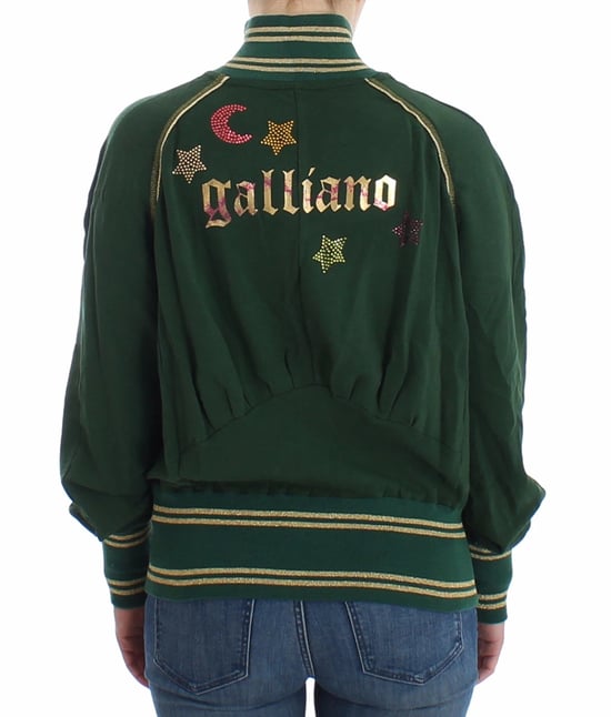 Chaqueta Suéter Sudadera con Cremallera Simulada Verde John Galliano - Image 4