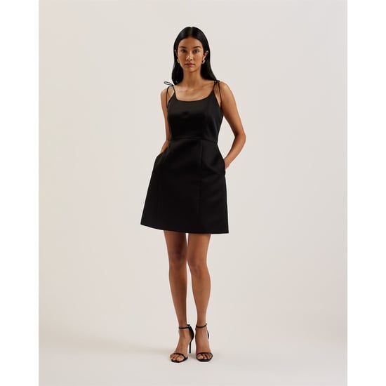 Vestido mini A-line negro de tirantes atados de Ted Baker para mujer - Image 1