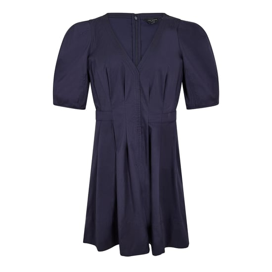 Camisa de mujer Ted Baker con cuello en V Md Ld99 en azul marino - Image 1
