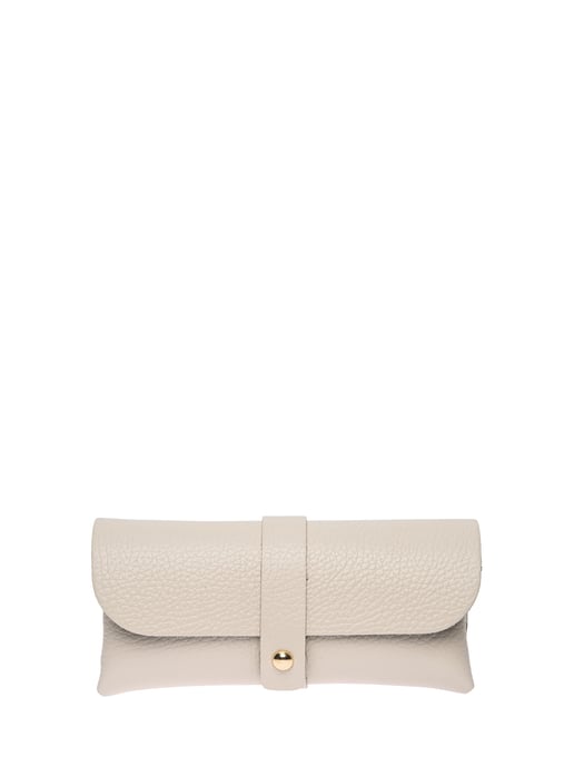 Roberta M Beige Cuero estuche para gafas de sol - Image 1