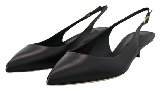 Zapatos de tacón con tira en el tobillo de cuero negro Dolce & Gabbana - Image 4