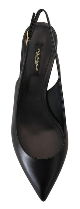 Zapatos de tacón con tira en el tobillo de cuero negro Dolce & Gabbana - Image 6