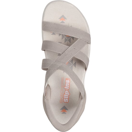 Skechers Reggae Slim Stretch Flex Textile Women's Taupe Sandals - Image 3