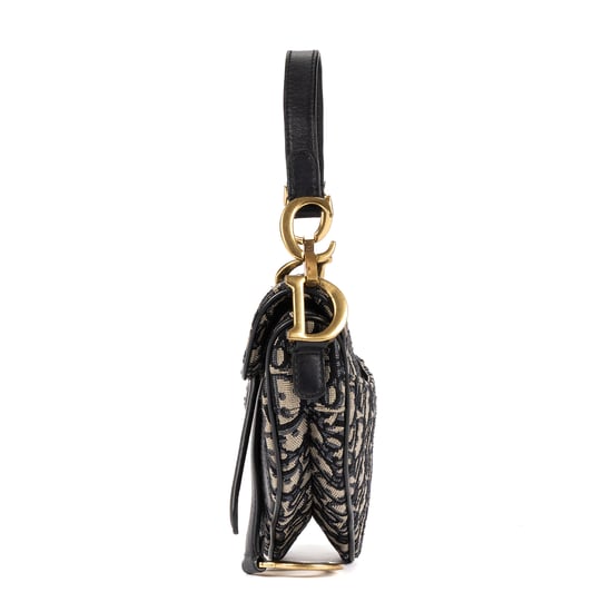 Christian Dior Oblique Saddle Mini en Marina Lienzo - Image 3