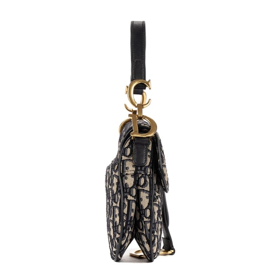 Christian Dior Oblique Saddle Mini en Marina Lienzo - Image 5