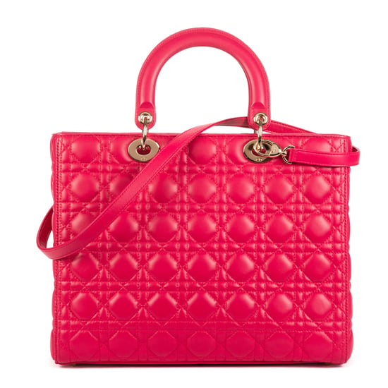 Christian Dior Lady Dior Large en Rosa Cuero de ternero - Image 4
