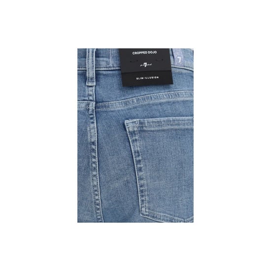 Jeans de tiro alto de algodón azul 7FOR - Image 3