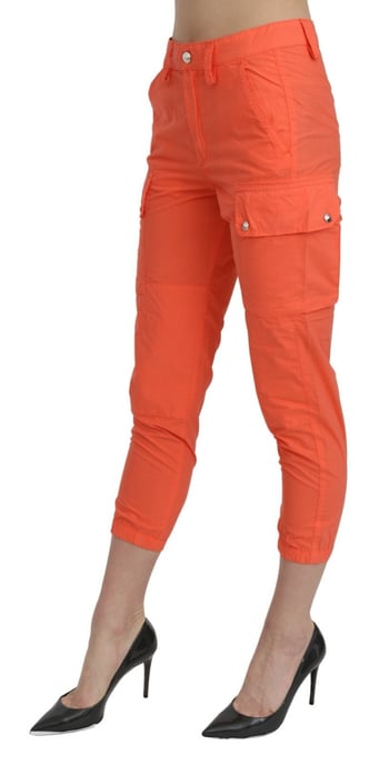 CYCLE Pantalones Capri Ajustados de Cintura Alta de Algodón Naranjas - Image 4
