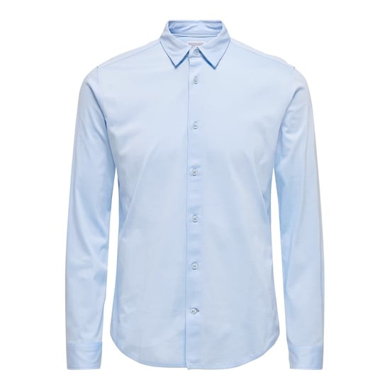 Camisa de manga larga de ajuste regular para hombre en azul cachemira - Image 6