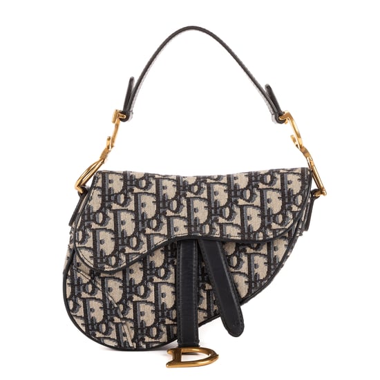 Dior Oblique Saddle Mini en Marina Lienzo - Image 1