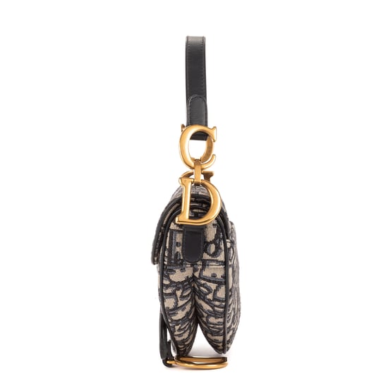 Dior Oblique Saddle Mini en Marina Lienzo - Image 3