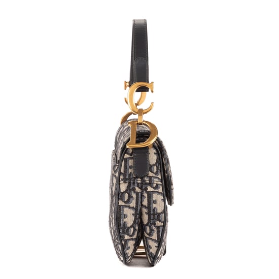 Dior Oblique Saddle Mini en Marina Lienzo - Image 4