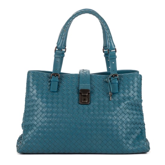 Bottega Veneta Intreciatto Roma Medium en Azul Cuero de ternero - Image 1