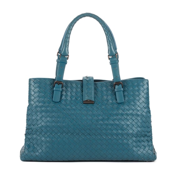Bottega Veneta Intreciatto Roma Medium en Azul Cuero de ternero - Image 5