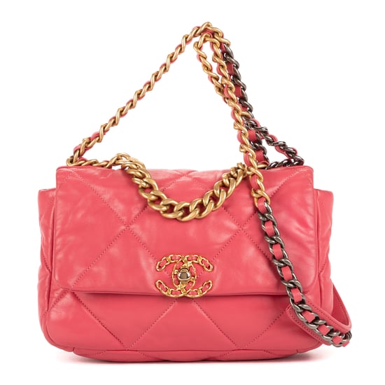 Chanel Classic 19 Flap Small en Rosa Cuero de ternero - Image 1