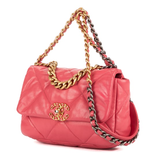 Chanel Classic 19 Flap Small en Rosa Cuero de ternero - Image 2