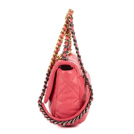 Chanel Classic 19 Flap Small en Rosa Cuero de ternero - Image 3
