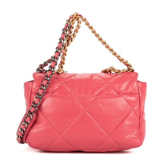 Chanel Classic 19 Flap Small en Rosa Cuero de ternero - Image 5