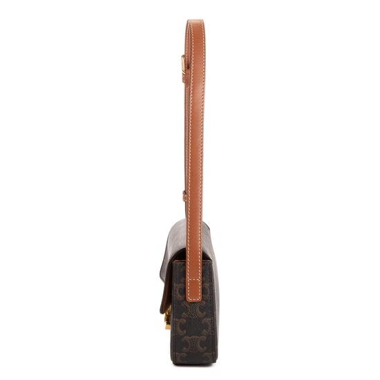 Celine Classic Claude Triomphe Small en Brown Lienzo recubierto - Image 3