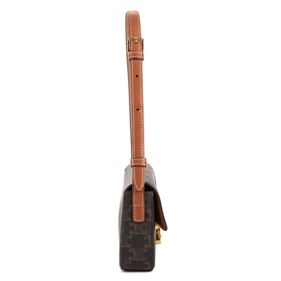 Celine Classic Claude Triomphe Small en Brown Lienzo recubierto - Image 4