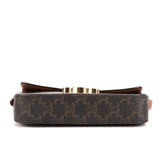 Celine Classic Claude Triomphe Small en Brown Lienzo recubierto - Image 6