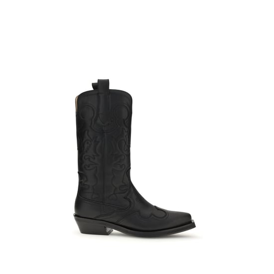 Botas de Cuero Ecológico Negras Ganni - Image 1