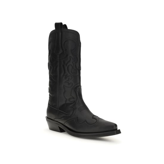 Botas de Cuero Ecológico Negras Ganni - Image 2