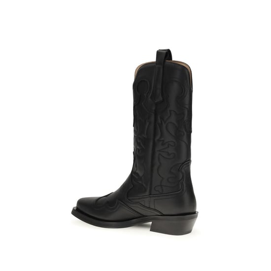 Botas de Cuero Ecológico Negras Ganni - Image 3