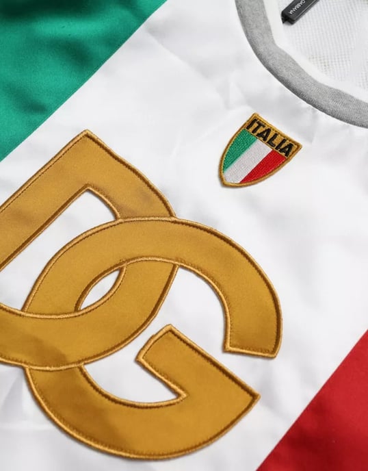 Top Sin Mangas Blanco Verde Dolce & Gabbana T-Shirt Canasta Bandera Italiana - Image 4