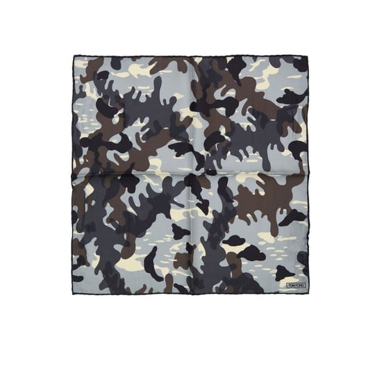 Pañuelo de bolsillo de seda gris Tom Ford - Image 1