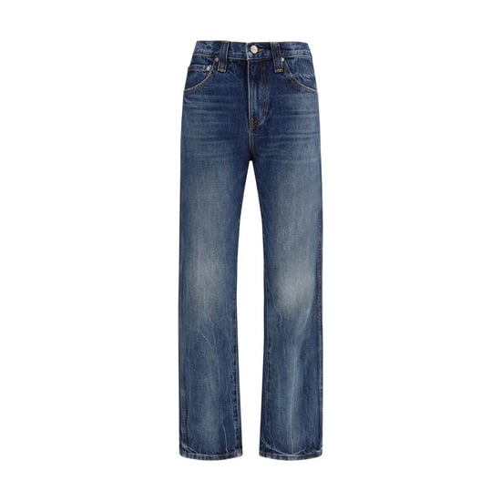 Jeans de algodón azul de talle alto Khaite - Image 1