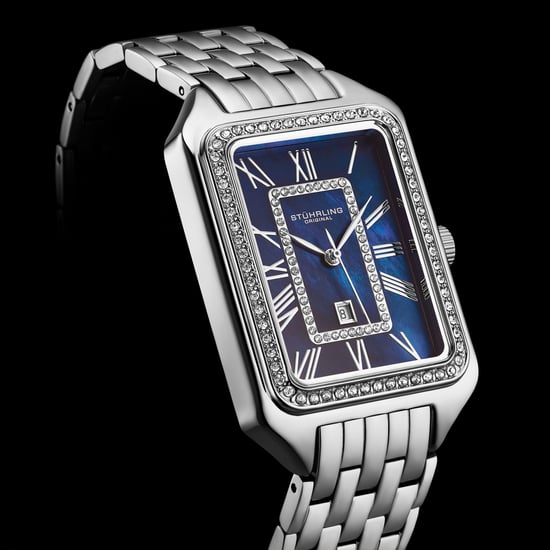 Reloj de cuarzo Stührling Lustra 4061 rectangular de moda con cristales de 32 mm - Image 5