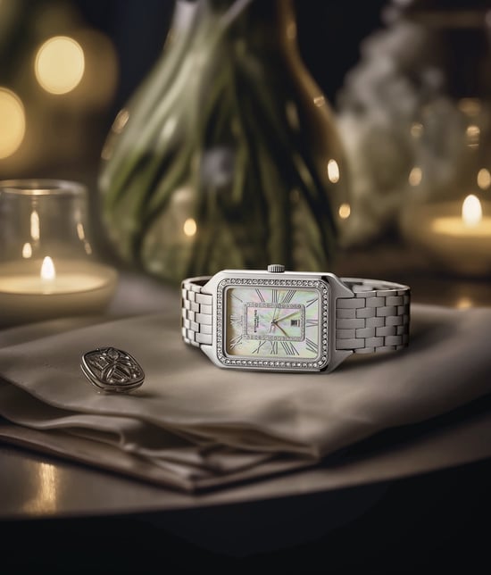 Reloj de cuarzo Stührling Lustra 4061 rectangular de moda con cristales de 32 mm - Image 2