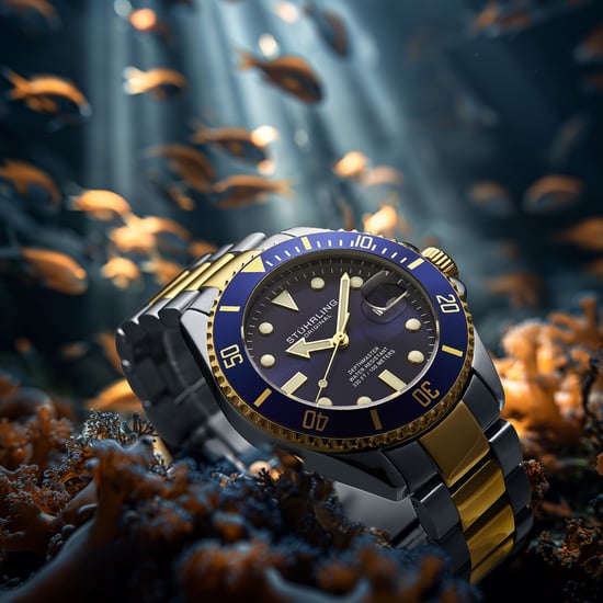 Reloj de buceo Stührling Depthmaster 4055 de cuarzo suizo de 40 mm - Image 3