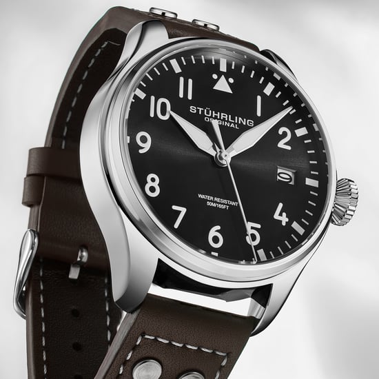 Reloj de piloto de cuarzo Stührling Airman 4078 para hombre de 43 mm - Image 2