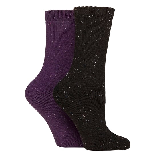 2 Pares de Calcetines Térmicos para Damas | Calcetines de Senderismo de Lana Mezclada Totalmente Acolchados y Cálidos - Image 1
