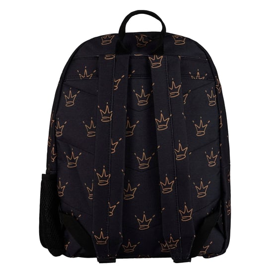 Mochila Unisex de Patrón de Corona de Rey Negra con Correas Acolchadas | Bolsa de Viaje Escolar - Image 2