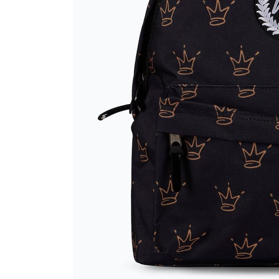Mochila Unisex de Patrón de Corona de Rey Negra con Correas Acolchadas | Bolsa de Viaje Escolar - Image 4