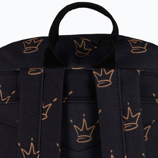 Mochila Unisex de Patrón de Corona de Rey Negra con Correas Acolchadas | Bolsa de Viaje Escolar - Image 5
