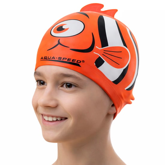 Gorro de baño para niños con estampado de Nemo | Gorro de silicona 3D fácil de poner para nadar - Image 3