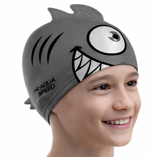 Gorro de Baño para Niños y Niñas con Patrón de Piraña | Gorro de Natación de Silicona con Imprenta 3D de Ajuste Fácil - Image 3