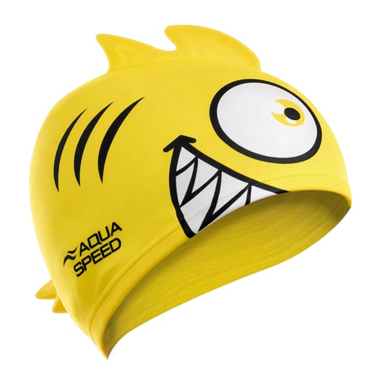 Gorra de Baño para Niños y Niñas con Diseño de Piraña | Gorra de Natación de Silicona 3D Impresa, Fácil de Ajustar - Image 1