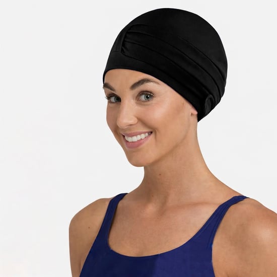 Gorro de natación femenino cómodo de tela | Gorro de natación ligero estilo turbante - Image 3