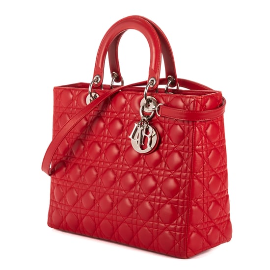 Christian Dior Lady Dior Large en Rojo Cuero de ternero - Image 2